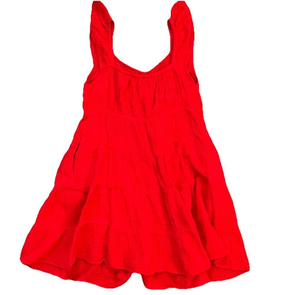 Isabel Maternity Flutter Sleeve Gauze Mini Dress Size XL Coral Lightweight - Picture 3 of 8